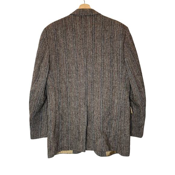 Harris Tweed Scottish Wool Vintage Woven Blazer Sport Coat Mens 42R Woven Brown - Picture 10 of 15